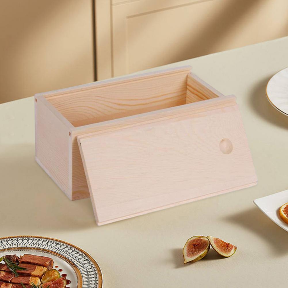 Caja de almacenamiento con tapa de cajón de madera Natural duradera, contenedor de almacenamiento hecho a mano, solución de almacenamiento de textura delicada y versátil