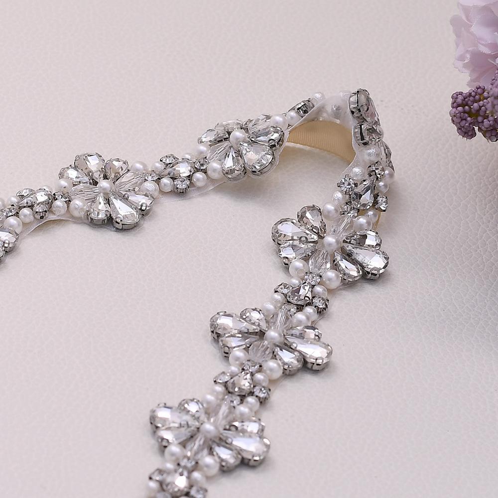 OLOMLB Cintura per Abito Da Sposa Da Sposa di applique Da Sposa Da Sposa Strass fascia Cinture Donna Cinture per il Nero Abiti Da Cerimonia