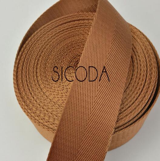SICODA-Cinta adhesiva reforzada de nailon resistente, 10 yardas, 38mm de ancho, cinta de espiguilla de nailon de 1,0mm de grosor, bolso de mano con equipaje y cinturón: brown