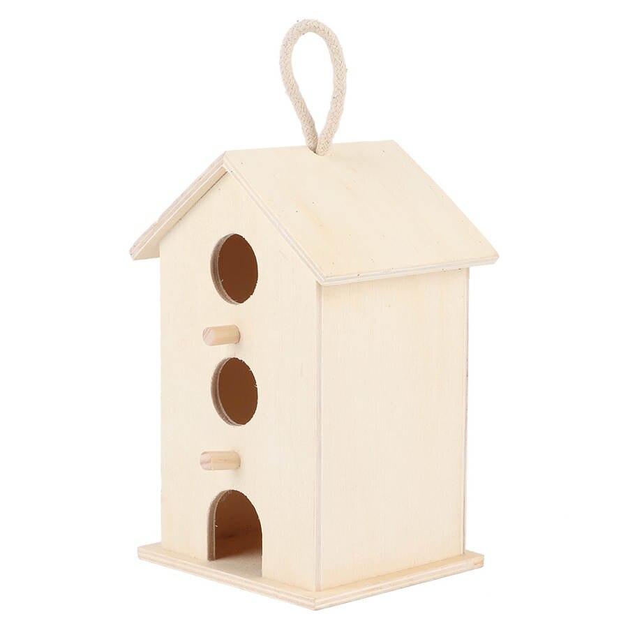 Hanging Wooden Bird House Breeding Cage Box Feeding Nest Garden Backyard Balcony Pendant Birdhouse Home Decora Bird Nest