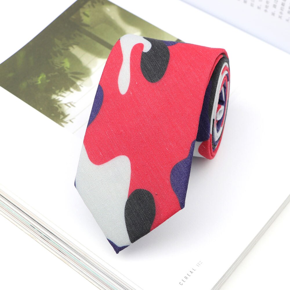Cravate de Camouflage en coton et Polyester pour homme, nouveauté classique, noir, bleu, vert, militaire, costume de fête de mariage: 1