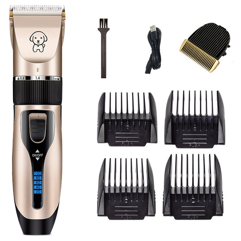 Dog Grooming Kit, Low Noise Rechargeable Dog Shaver, Electric Quiet Dog Hair Trimmer, Scissors Nail Kit for dogs and cats with C: 003