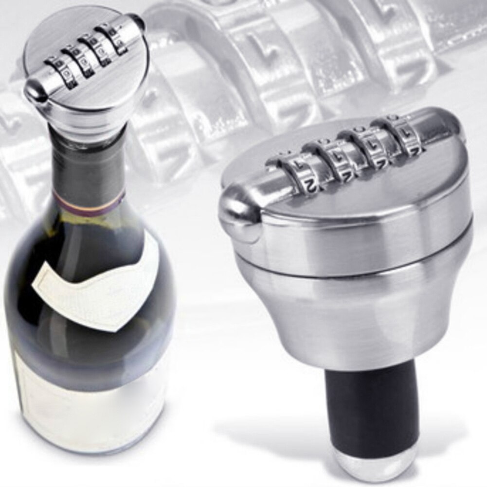 4 cifre zink legering vinflaske prop kork kombination sikker adgangskode lås