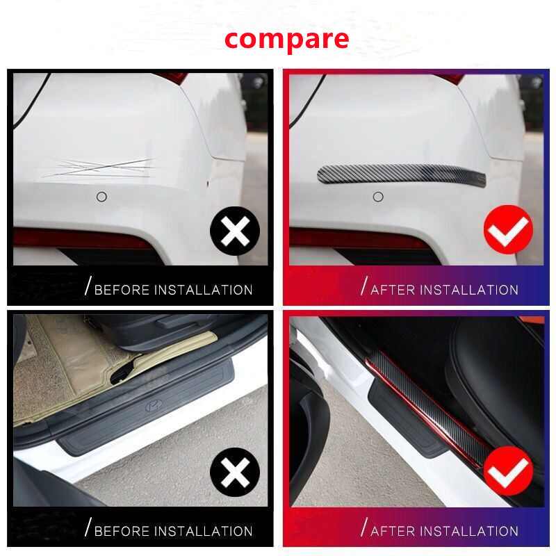 Autosticker Plak Beschermer Strip Diy Auto Beschermende Film Koolstofvezel Auto Dorpel Zijspiegel Anti Kras Tape