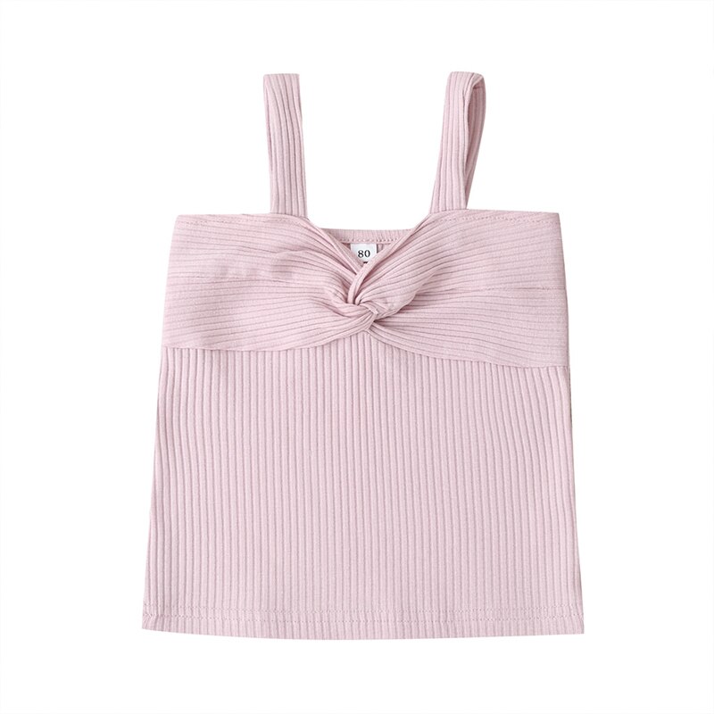 Débardeur sans manches pour filles, haut à nœud papillon, vêtements pour bébés filles, Camisoles: Rose / 2-3 Years