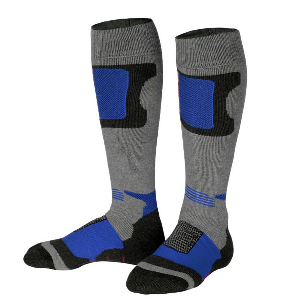 Männer frauen Unisex Winter Warme Wandern Bergsteigen Ski Socken Outdoor Sport Strümpfe Über Dem Knie Lange Verdicken Baumwolle Socken: Blau