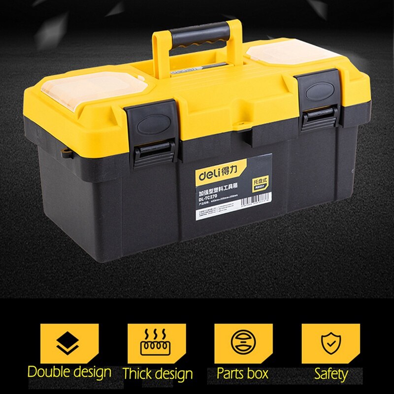 Deli DL-TC270 Reinforced Plastic Tool Box 17 Inches