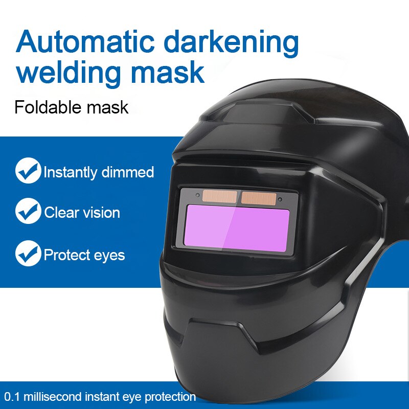 Welding Mask Solar Automatic Dimming and Color Changing Head-Mounted Welding Helmet for High Temperature Resistant Protective