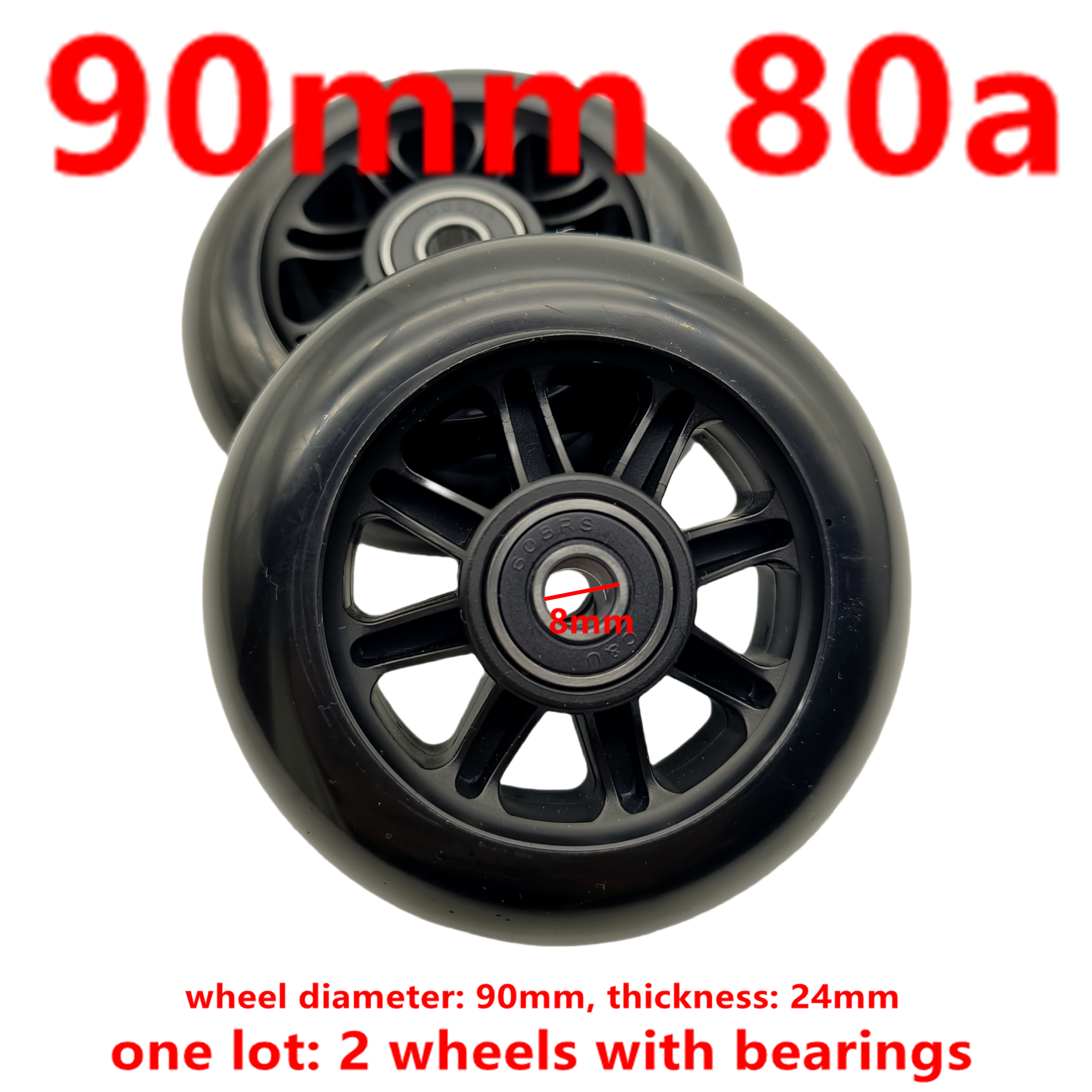 scooter accessories skate wheel scooter wheel 90mm 110mm 120mm 125mm wheel thickness 24mm 2wheels/lot: WHITE
