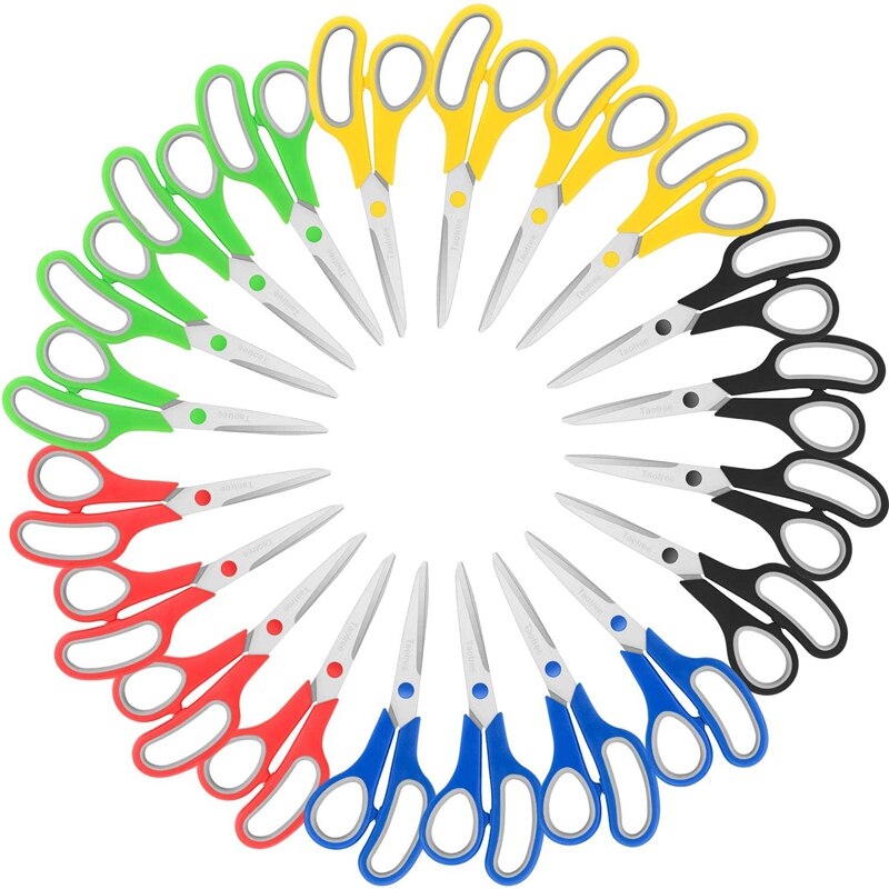 Gr Scissors 20Pcs 8Inch Multipurpose Scissors, Soft Comfort-Gr... – Grandado