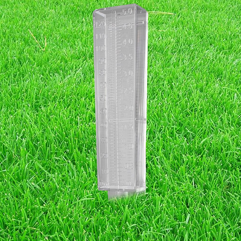 120ml Plastic Dual Scale Rain Gauge Home Garden Soil Water Measuring Meter Tool Plastic body is durable and weather resistant.