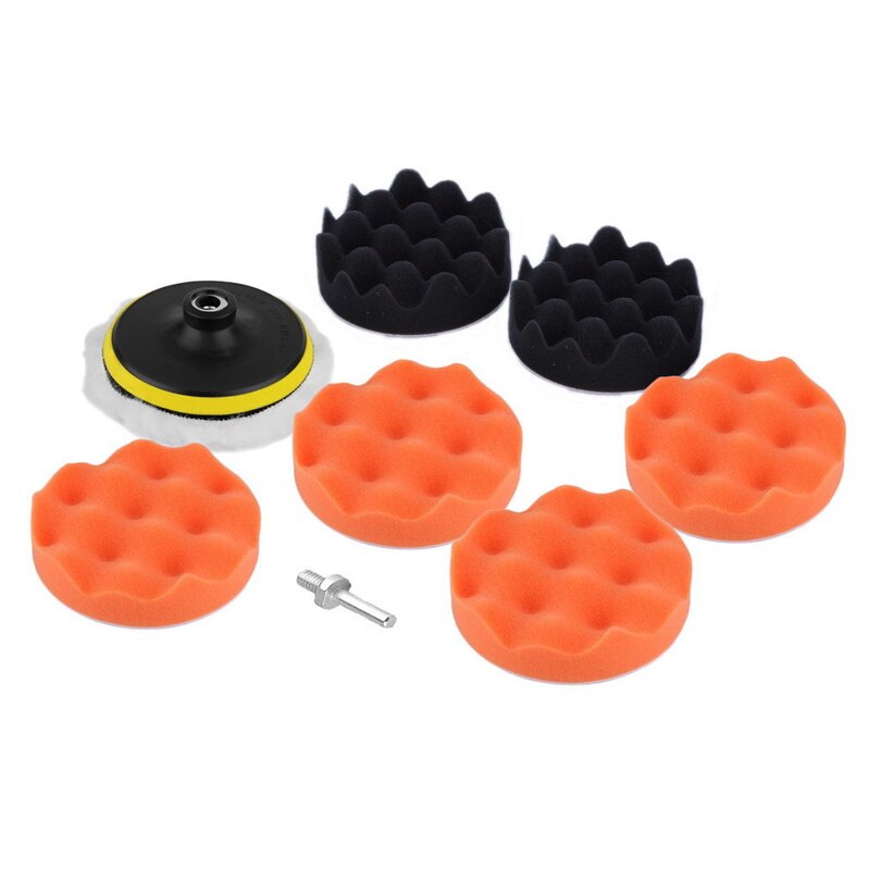 Esponja de pulido para limpieza de pintura de coche, Kit de almohadillas de encerado para ventana, 3 pulgadas, 7 unids/set por juego