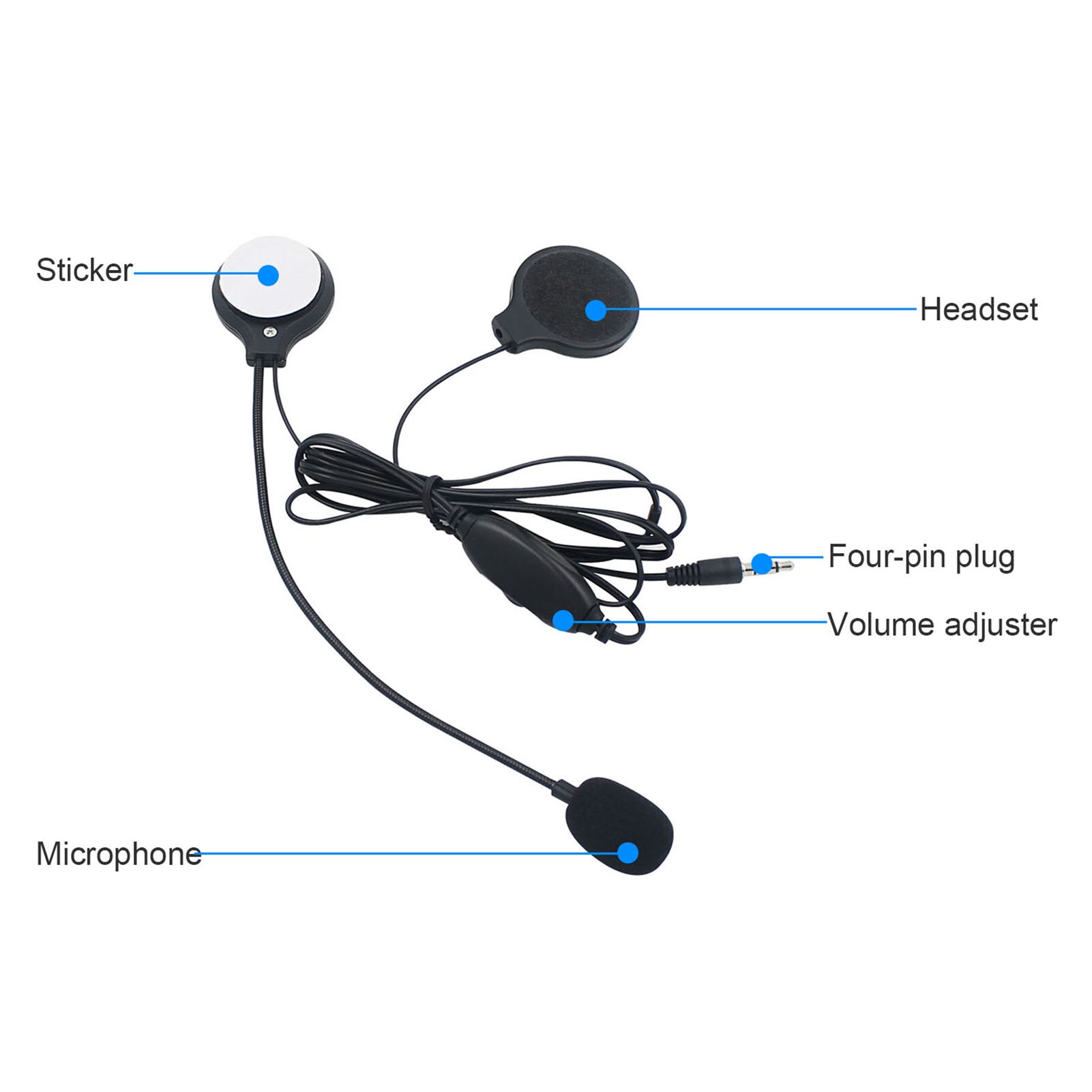 Portable Hands-free Motorcycle Helmet Earphone Motorbike Headset with Microphone Universal Motorcycle Accessories
