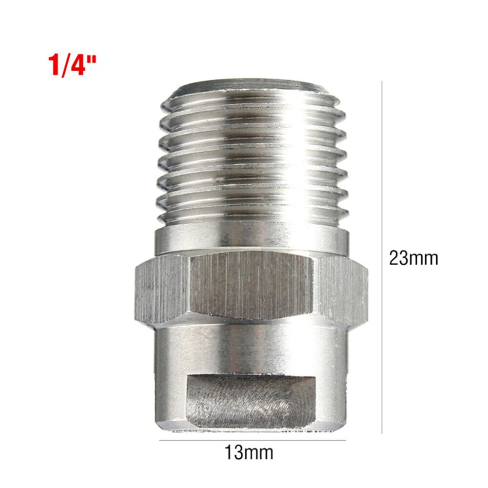 Spray Nozzle Practical Durable Large Angle Impact Tip Industrial Flat Fan V Jet Washing Tool 1/4 Inch Cleaning Stainless Steel