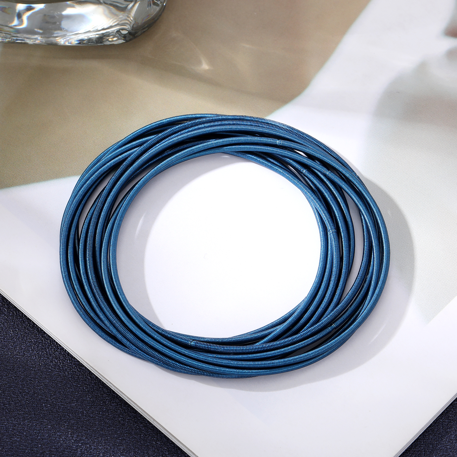 Stainless Steel Spring Bracelet Set Bohemian Style Color Bracelet 12 laps Set: Antique Bronze Plated