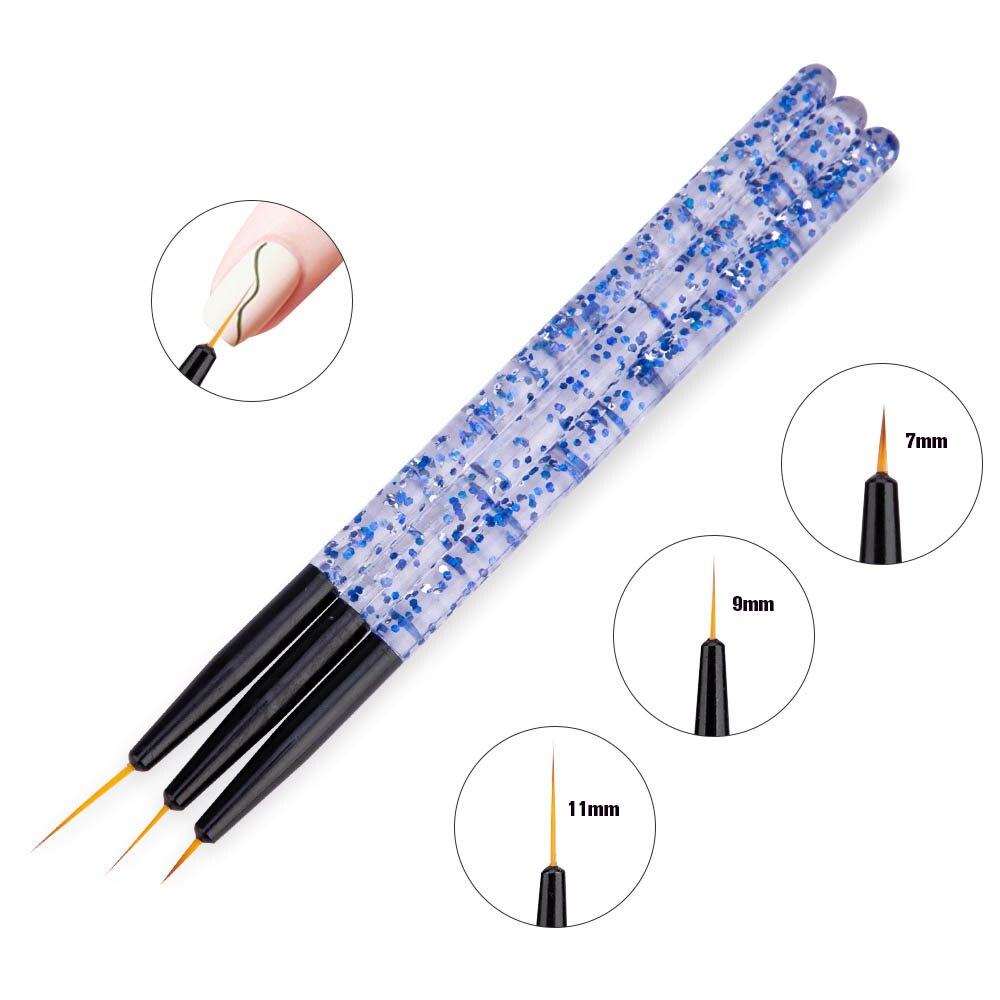 Nail Art Brushes Set 3/5Pcs/set Drawing Carving Painting Pen paiting carving line Manicure Set For nail art Brush Drawing Tool