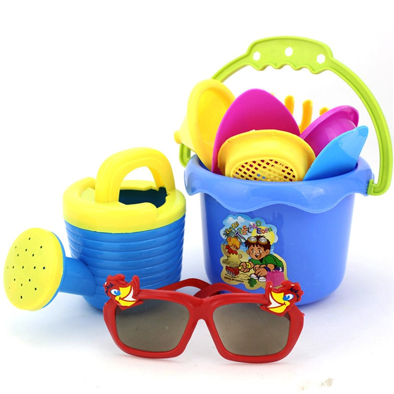 Couleur aléatoire 9 pièces enfants sable plage jouets château seau pelle pelle râteau eau outils ensemble pour enfants jouets bon aux enfants