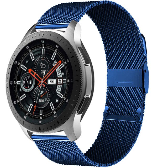 Milanese Band Voor Sumsang Galaxy Horloge 3 Galaxy Horloge Actieve 2 40/44Mm Metaal Rvs 20Mm 22Mm Riem Voor Huawei Horloge: Blue / 20mm