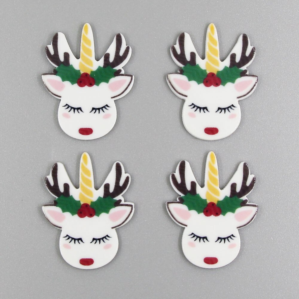 10 st/lot harts hästhuvud cabochons för pilbågar tecknad horned häst harts platt rygg hantverk gör-det-själv-håraccessoarer/kylskåp klistermärke