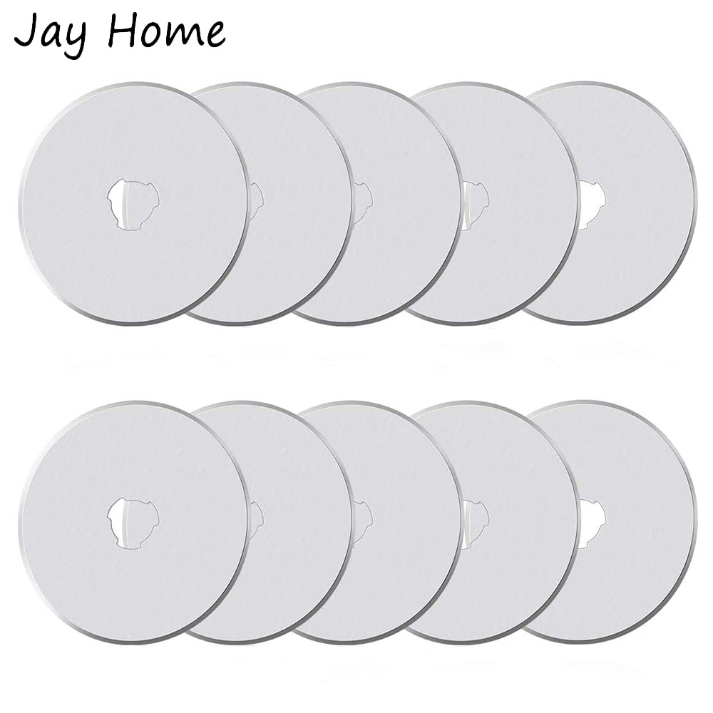 10Pcs 45mm Rotary Cutter Blade Quilting Fabric Paper Leather Rotary Cutters Replacement Blades with Storage Case Sewing Tools