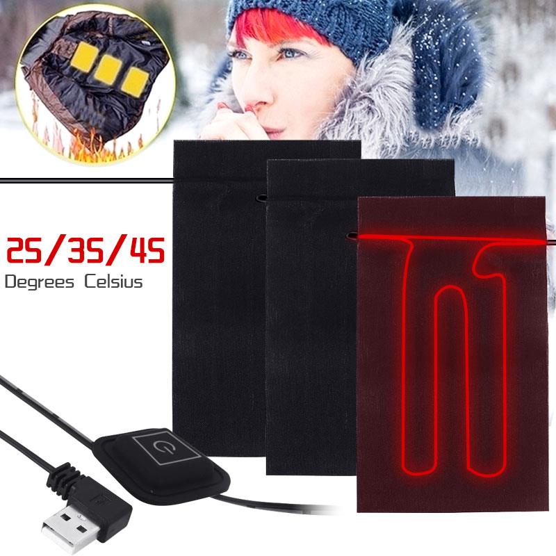 Zwarte elektrische verwarmingsmat, usb, 3 stuks warmer pads, vest, jas, kledingverwarming, thermisch, 3 versnellingen, aangepast kussen, verwarming, doe-het-zelf