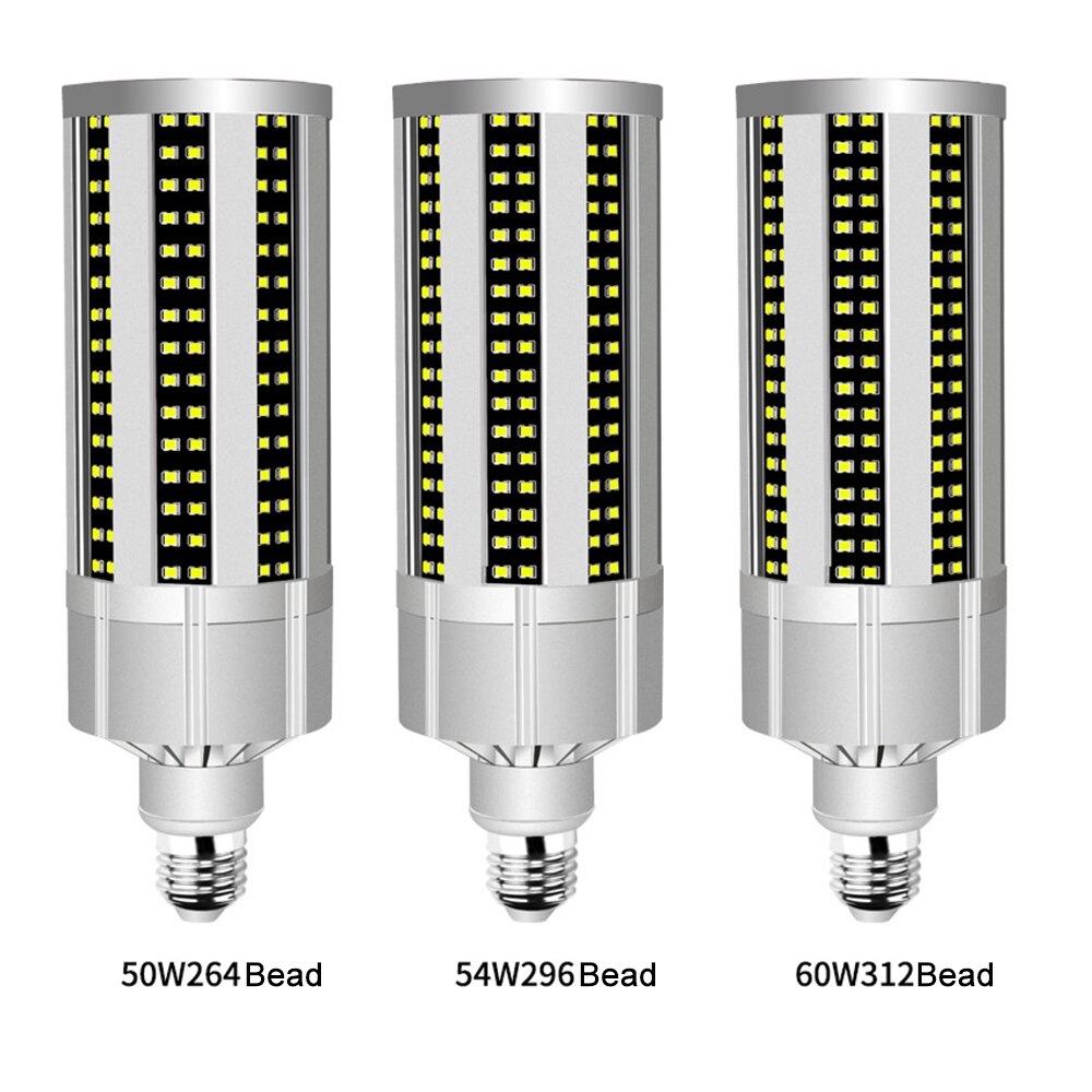 60W Super Bright Corn LED Light Bulb E26 6500K Daylight 5400 Lumens for Aluminum Large Area Commercial Ceiling Lighting
