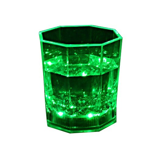 Led Light-Up 4 Kleuren Kleuren Flashing Rock Whisky Glas Plastic Beker Magic Cup: green