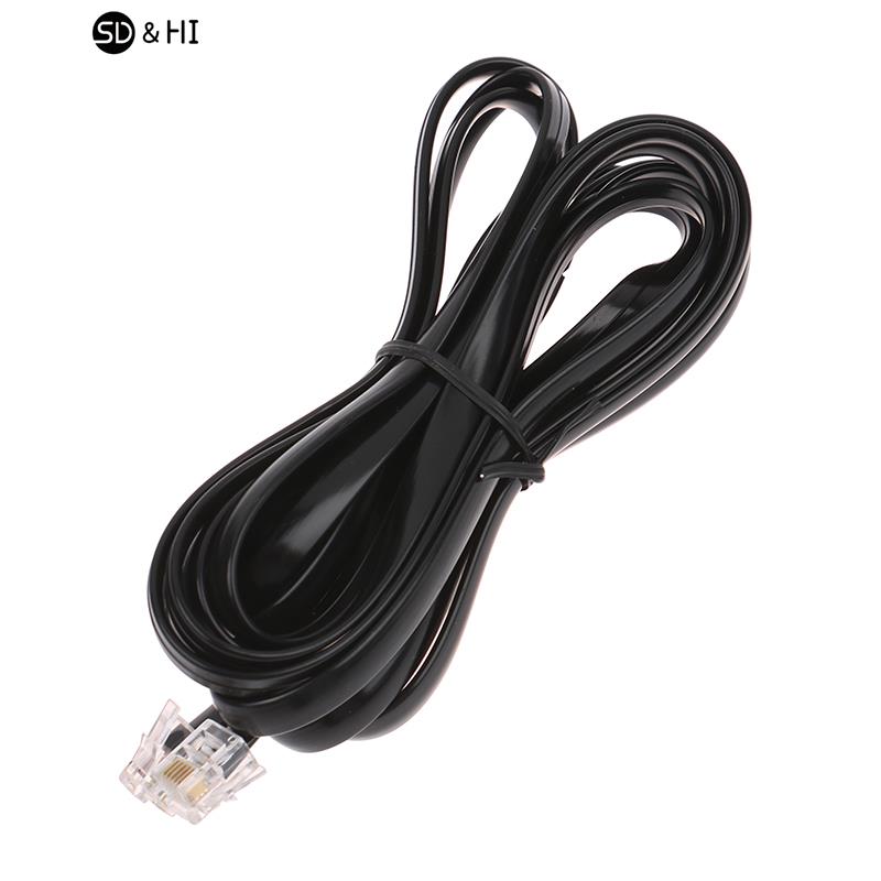 RJ11 RJ12 6P6C Data Cable, Male to Male Modular Data Cord Straight Wiring Pinout Telephone Handset Voice Extension Cable: Blue