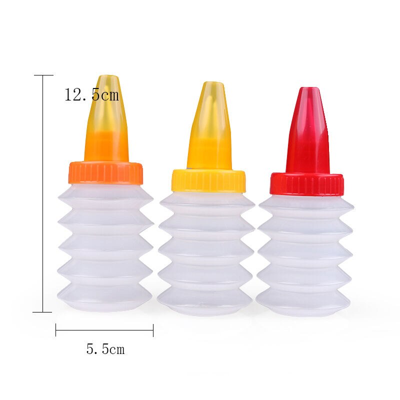1Pc Food Grade Plastic Icing Piping Fles Met Nozzle Diy Cupcake Cookie Cake Decorating Sugarcraft Bakken Tool: A-random color