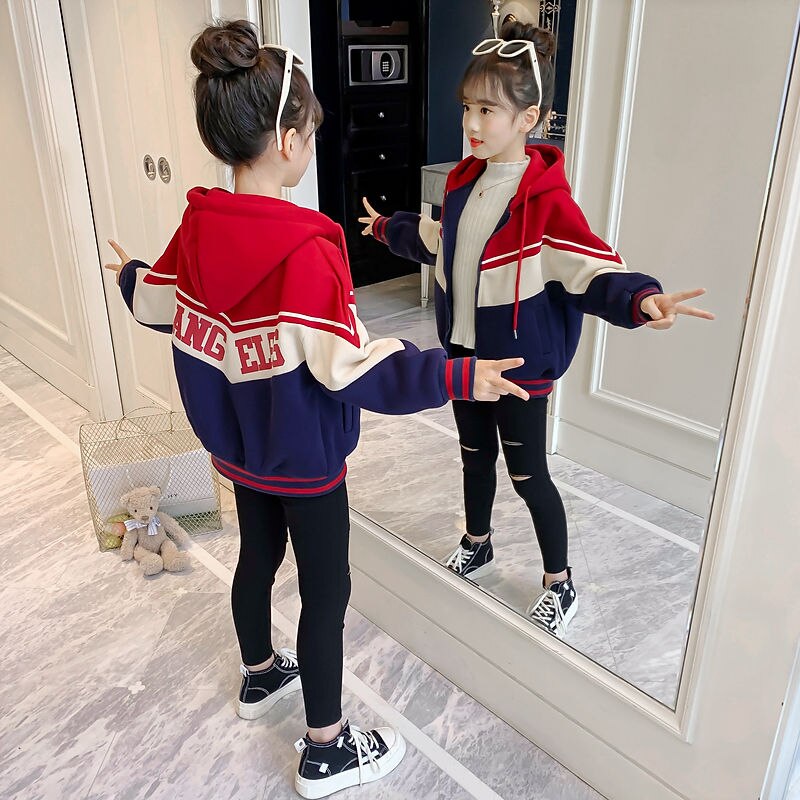 2022 Winter Coat For 4-12 Girls Collar Big Thick Plus Cotton Jacket