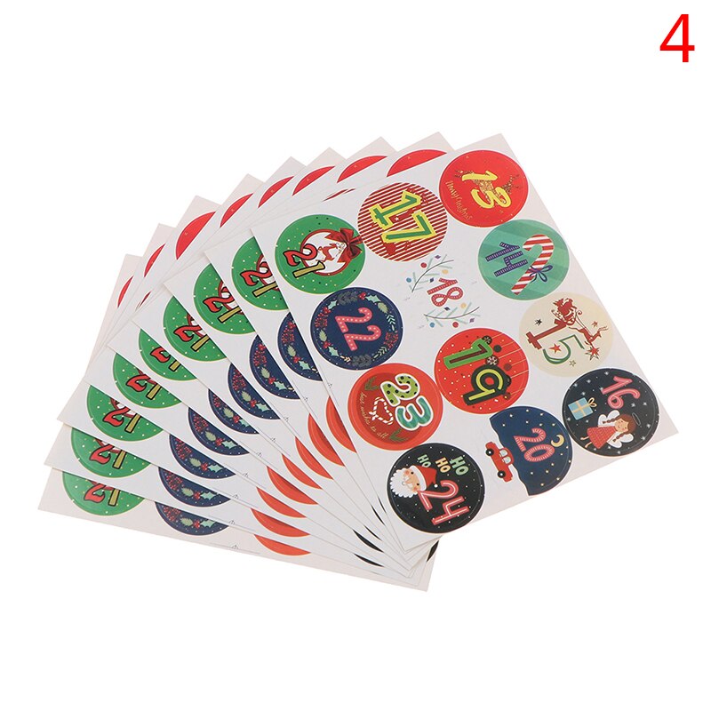 Pegatinas de calendario con cuenta regresiva de Adviento para Navidad, 120 Uds., bolsas de , sellos de etiquetas: 4