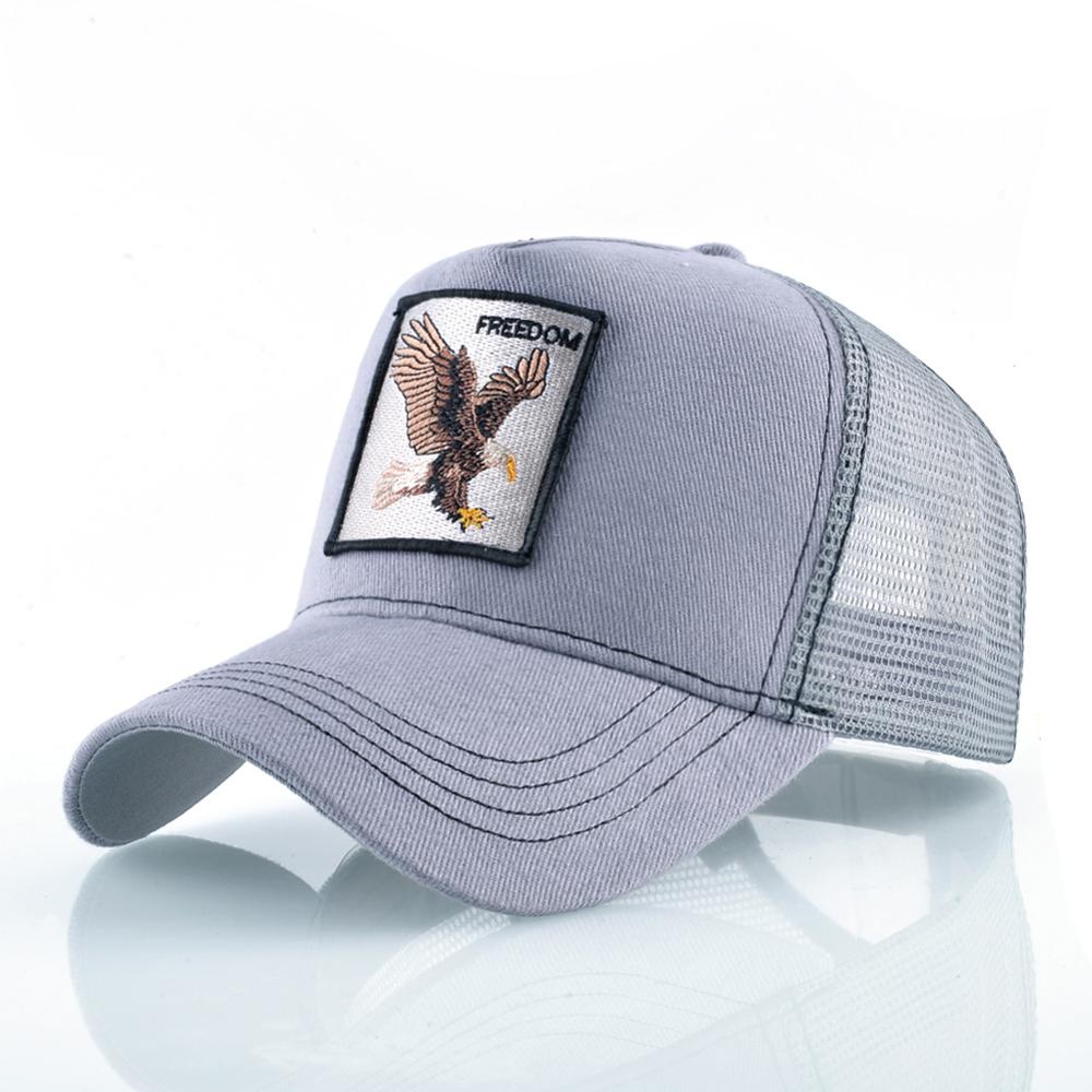 Czapki z daszkiem orzeł haft czapki hip-hopowe mężczyźni Snapback oddychająca siateczka kości moda Streetwear czapka typu Trucker kobiety: Czerwony