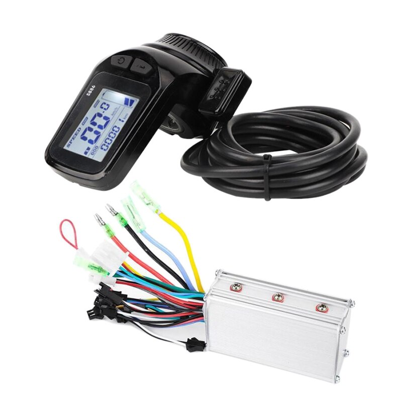Novel-48V 350W Motor sin escobillas controlador Panel de pantalla LCD pulgar acelerador bicicleta eléctrica Scooter Brushless controlador Kit