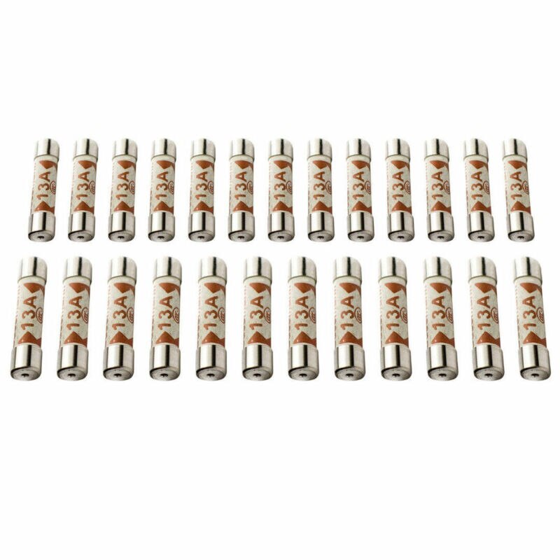 25pcs household ceramic tube fuse fuse 13A ceramic tube fuse household fixed power plug fuse