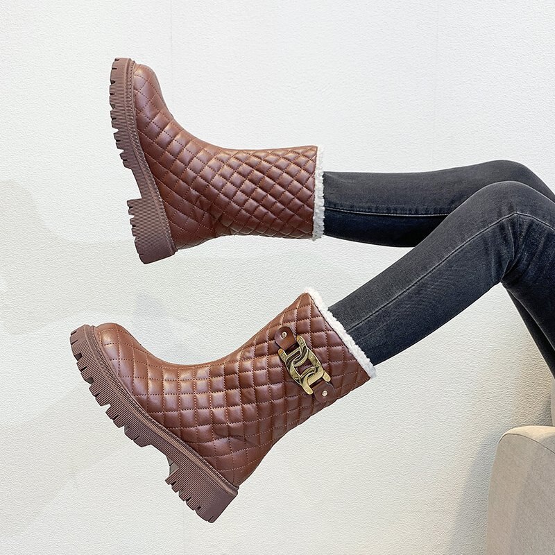 Winter Vrouwen Martin Laarzen Antislip Plus Fluwelen Dikke Warme Katoenen Schoenen Snowboots Wilde Dikke Zool Chelsea korte Laarzen