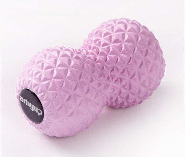 Fitness Peanut Massage Ball Roller Double Lacrosse Ball Deep Tissue Foam Massager for Hand, feet, Back, Muscle Relaxation: Pink