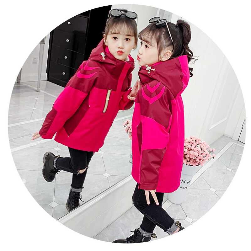 children's winter jacket windproof waterproof three-in-one thick warm jacket for girls winter kids clothes girls winter coat: red / 5T
