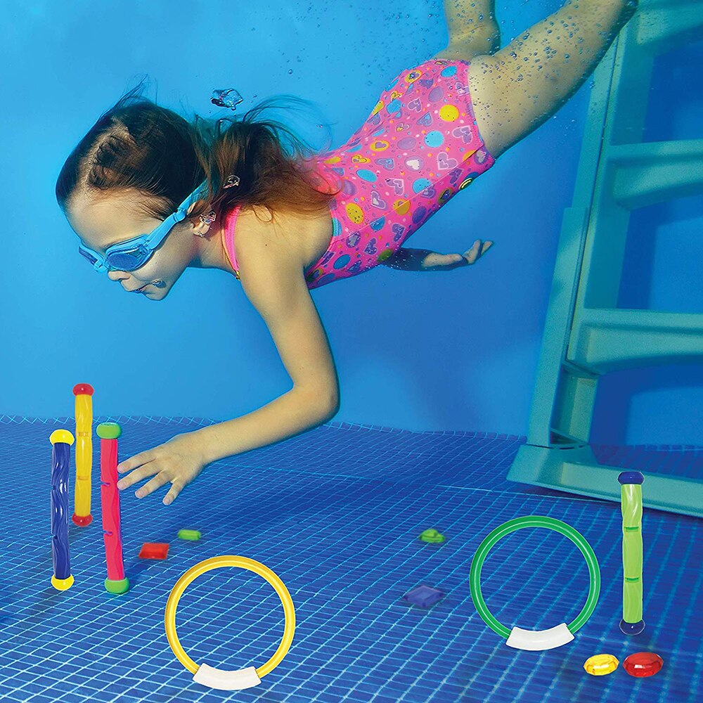 Duiken Model Speelgoed Set Ringen Schatten Dive Onderwater Zwemmen Training Zwembad Voor Kids Zomer Torpedo Raket Gooien Spel