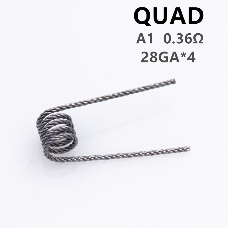 Glotech 50 pcs A1 316L Alien Tijger Gesmolten Clapton Premade Coils Hive Twisted Gemengde Twisted Prebuilt Coil voor DIY RDA RBA Verstuiver: QUAD (A1)