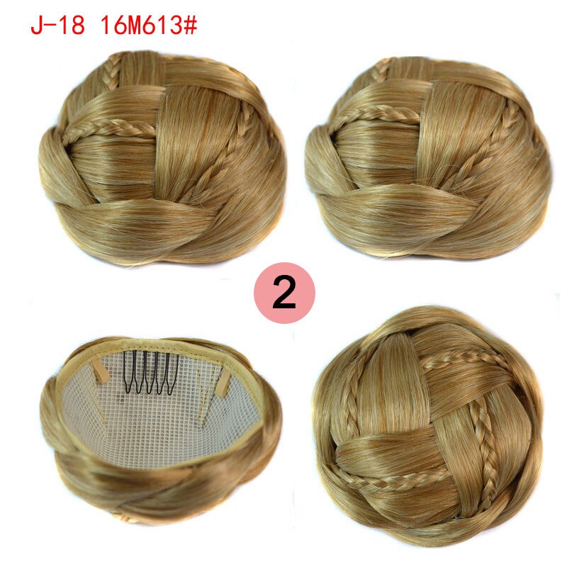 Jeedou Synthetic Braided CHignon Updos Hair Bun For Women Hairpieces: 16M613