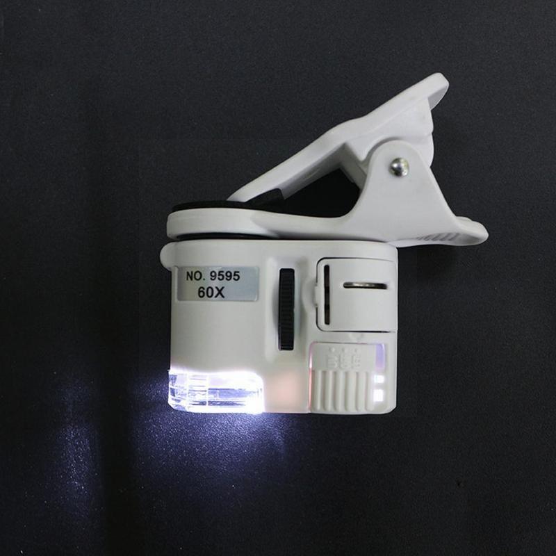 Model met mobiele telefooncamera vergrootglas telefoon universele clip 60x microscoop mini hd mobiel 9595w draagbaar  g0 j 3