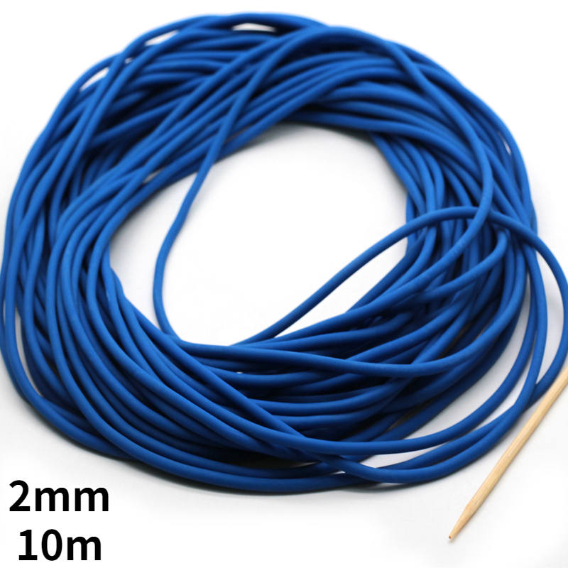 2mm Fishing Line Solid Elastic Rubber Fishing Rope Missed Rope Elastic Rope Tied Fishing Line Buffer Release Elastic Rubber Rope: blue 10m