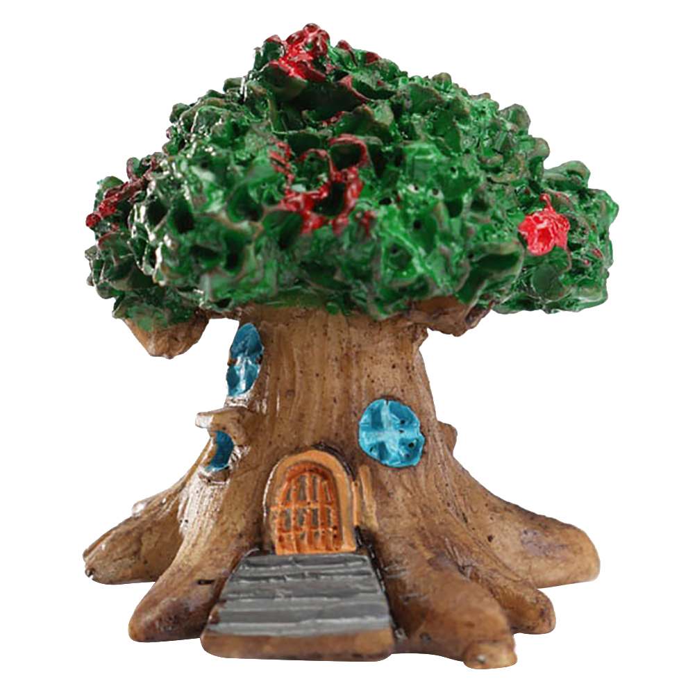Mini Fairy Tree House Miniature Garden Micro Landscape Ornament Stone House Fairy Garden Miniature Craft For DIY Resin Crafts