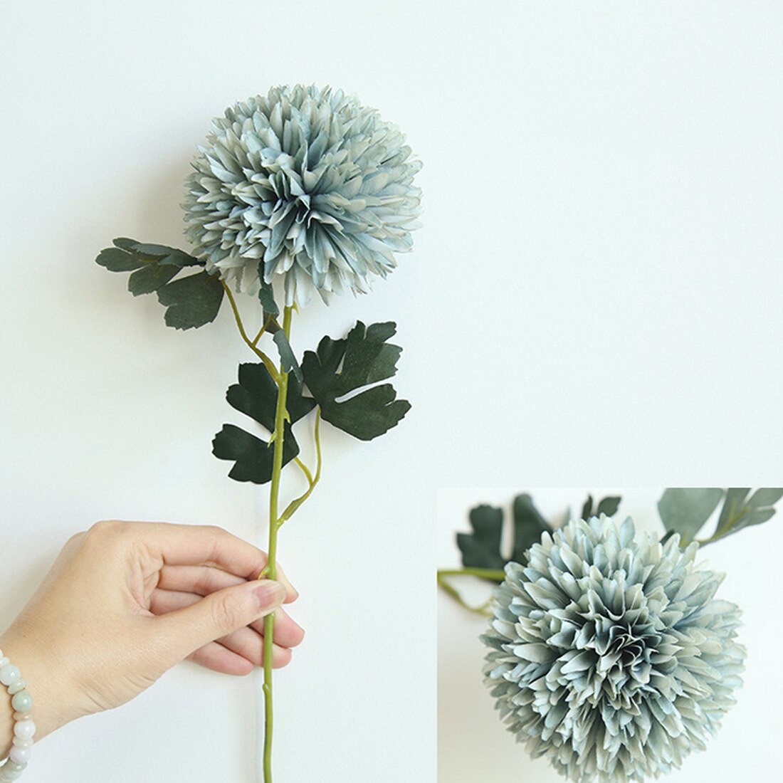Hjem dekorasjon tilbehør kunstige blomster løvetann ball-blomst dekorative fest blomster til bryllup kontor hage dekor: Blå