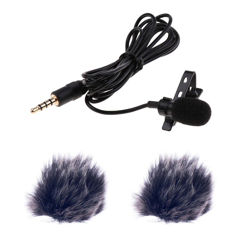 Draagbare Mini Microfoon Clip-On Mic W/Bont Microfoon Windmuff Opname Accessoire