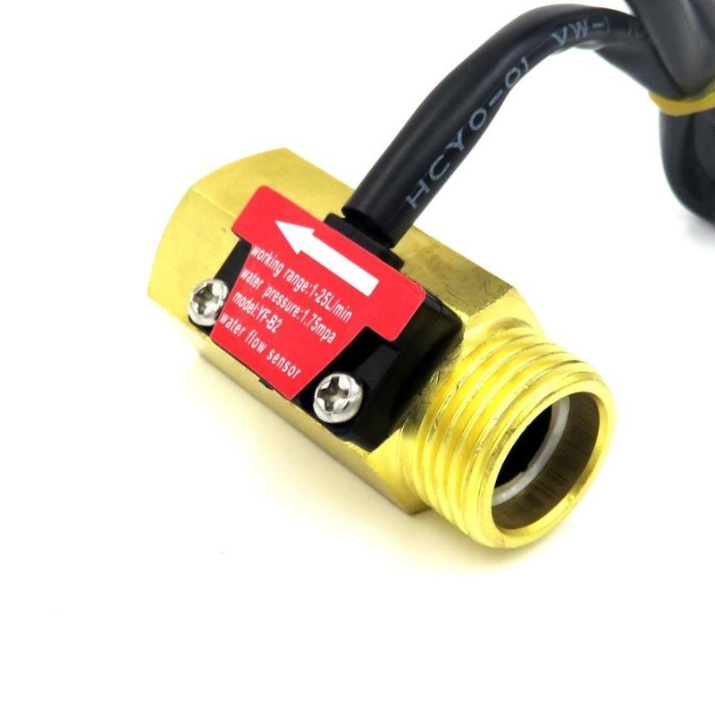 G1/2&quot; DN15 Water Flow Sensor Copper Turbine Flow Sensor Turbine Flow Meter 1-25L/min