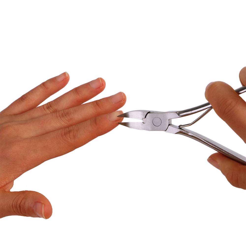 Tijeras profesionales de acero inoxidable para dedos del pie, cortador de uñas de , cutícula de pedicura encarnado, cabezal curvado especial