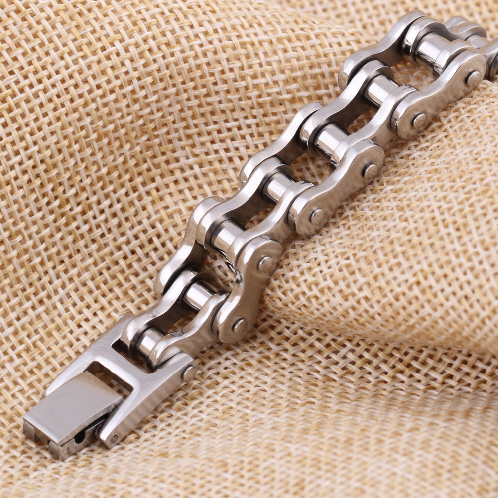 Punk Rock Biker 316L Stainless Steel Mens Bracelet Jewelry Bike Bicycle Chain Jewellery Pulsera Hombre Acero Inoxidable