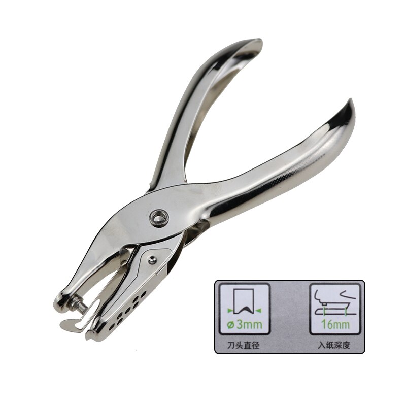 1 kontor metalstans enkelt hulstang diameter 3mm / 6mm hul hul 1 to 8 papir hul hul: 3mm