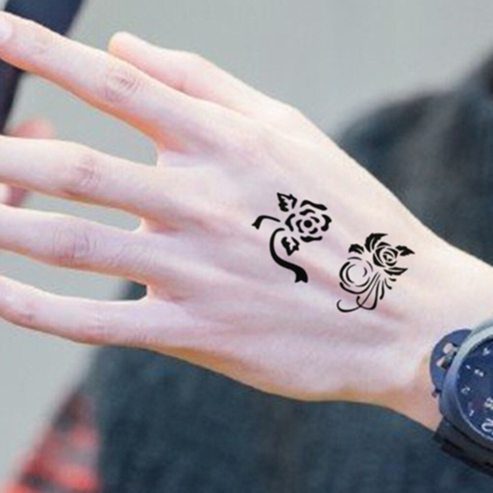 Plantilla de tatuaje con patrón de flores en , dibujo para pintar plantillas para tatuajes con aerógrafo para tatuajes Henna temporaria pegatinas para plantillas